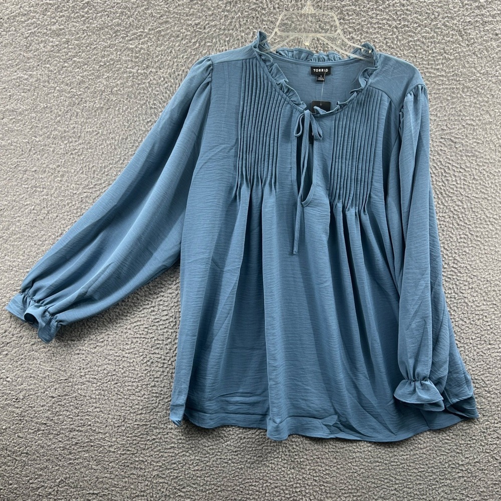 Torrid Womens Boho Peasant Blouse 1X Prairie Ruffle Cottage Romantic Feminine